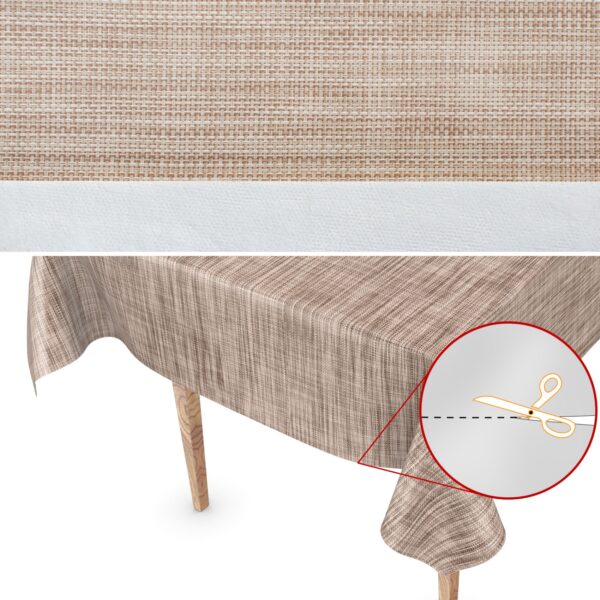 Wachstuchtischdecke Tischdecke abwaschbar Indoor Outdoor Gartentischdecke Falschuni Beige160cm Breite Meterware