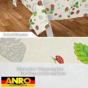 Wachstuch Tischdecke abwaschbar Wachstischdecke Meterware Rechteck Erdbeeren Outdoor Tischdecke Gartentischdecke
