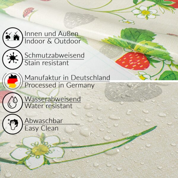 Wachstuch Tischdecke abwaschbar Wachstischdecke Meterware Rechteck Erdbeeren Outdoor Tischdecke Gartentischdecke