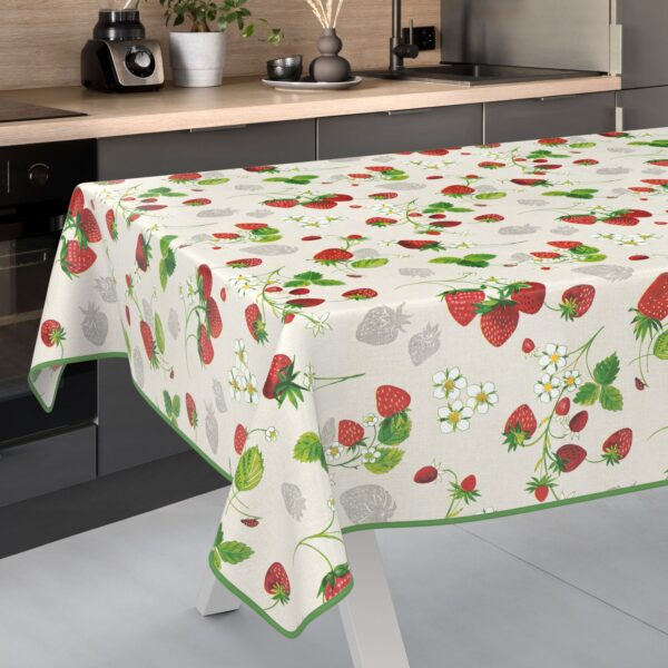 Wachstuch Tischdecke abwaschbar Wachstischdecke Meterware Rechteck Erdbeeren Outdoor Tischdecke Gartentischdecke