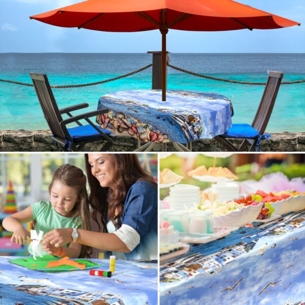 Wachstuch Tischdecke abwaschbar Wachstischdecke Meterware Fischerufer Outdoor Tischdecke Gartentischdecke