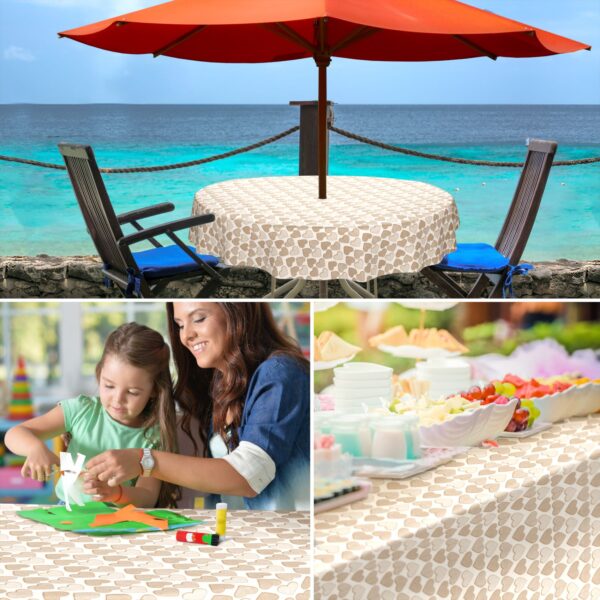 Wachstuch Tischdecke abwaschbar Wachstischdecke Meterware Herz Beige Outdoor Tischdecke Gartentischdecke