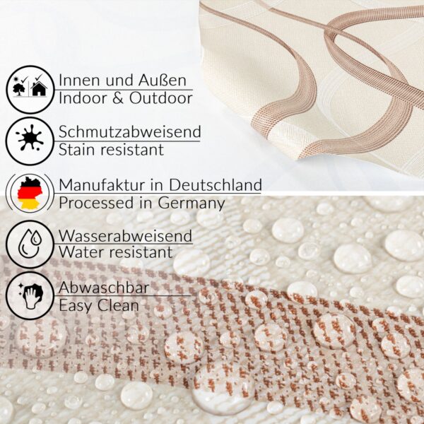 Wachstuch Tischdecke abwaschbar Wachstischdecke Meterware Wellen Outdoor Tischdecke Gartentischdecke