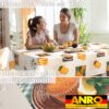 Wachstuch Tischdecke abwaschbar Wachstischdecke Meterware Orangen Outdoor Tischdecke Gartentischdecke