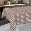 Wachstuch Tischdecke abwaschbar Wachstischdecke Meterware Karo Beige Outdoor Tischdecke Gartentischdecke