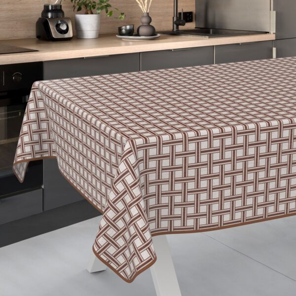 Wachstuch Tischdecke abwaschbar Wachstischdecke Meterware Karo Beige Outdoor Tischdecke Gartentischdecke
