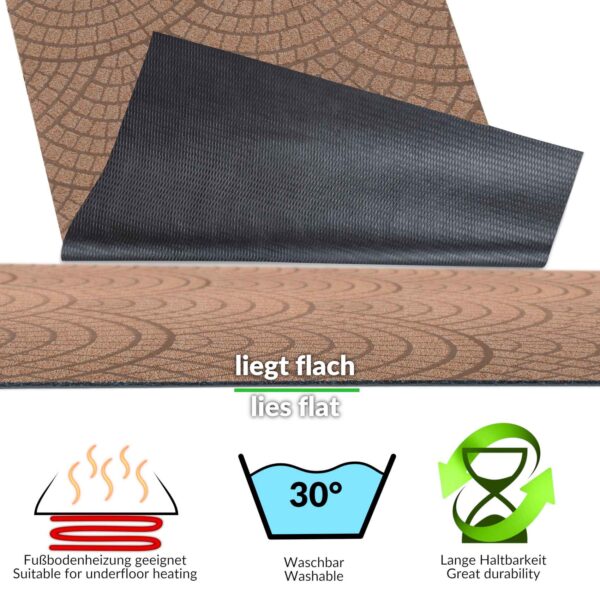 Teppich Läufer Küchenläufer Premium 3-Schicht Boden gummiert Läufer waschbar Davis Breite 100cm
