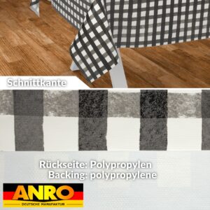 Wachstuch Tischdecke abwaschbar Wachstischdecke Meterware Rechteck Karo Schwarz Outdoor Tischdecke Gartentischdecke