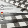 Wachstuch Tischdecke abwaschbar Wachstischdecke Meterware Rechteck Karo Schwarz Outdoor Tischdecke Gartentischdecke