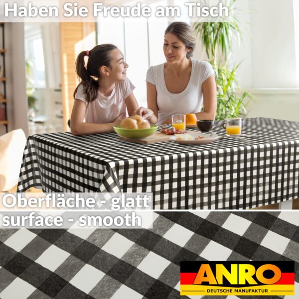 Wachstuch Tischdecke abwaschbar Wachstischdecke Meterware Rechteck Karo Schwarz Outdoor Tischdecke Gartentischdecke