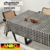 Wachstuch Tischdecke abwaschbar Wachstischdecke Meterware Rechteck Karo Schwarz Outdoor Tischdecke Gartentischdecke