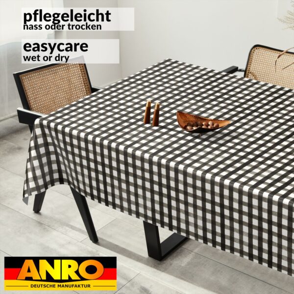 Wachstuch Tischdecke abwaschbar Wachstischdecke Meterware Rechteck Karo Schwarz Outdoor Tischdecke Gartentischdecke
