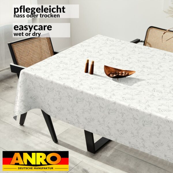 Wachstuch Tischdecke abwaschbar Wachstischdecke Meterware Rechteck Blätter Grau Outdoor Tischdecke Gartentischdecke