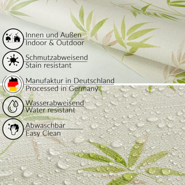 Wachstuch Tischdecke abwaschbar Wachstischdecke Meterware Rechteck Bambuk Outdoor Tischdecke Gartentischdecke