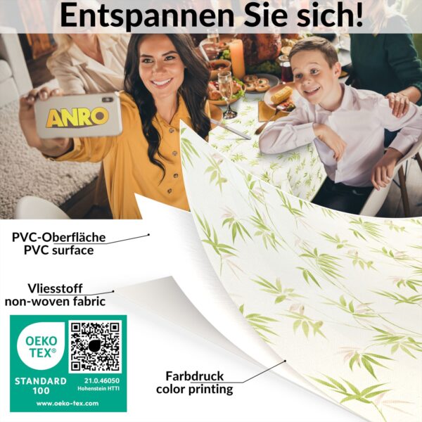 Wachstuch Tischdecke abwaschbar Wachstischdecke Meterware Rechteck Bambuk Outdoor Tischdecke Gartentischdecke