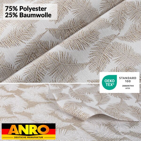 Tischdecke abwaschbar Stofftischdecke Lurex Baumwolle Polyester mit Teflonbeschichtung Lotuseffekt KATE Floral Blätter