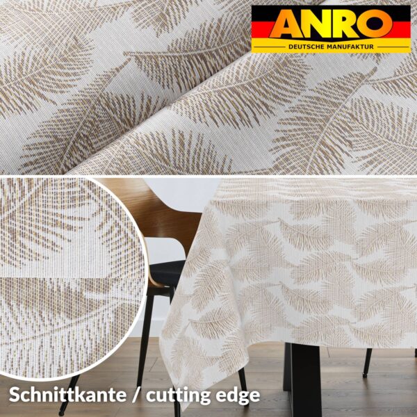 Tischdecke abwaschbar Stofftischdecke Lurex Baumwolle Polyester mit Teflonbeschichtung Lotuseffekt KATE Floral Blätter