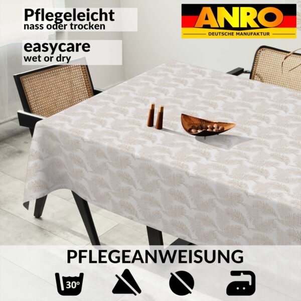 Tischdecke abwaschbar Stofftischdecke Lurex Baumwolle Polyester mit Teflonbeschichtung Lotuseffekt KATE Floral Blätter
