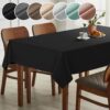 Tischdecke abwaschbar Stofftischdecke MILA Jacquard Baumwolle Polyester Uni Leinenoptik mit Teflonbeschichtung Lotuseffekt Tischdecke