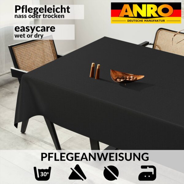 Tischdecke abwaschbar Stofftischdecke MILA Jacquard Baumwolle Polyester Uni Leinenoptik mit Teflonbeschichtung Lotuseffekt Tischdecke