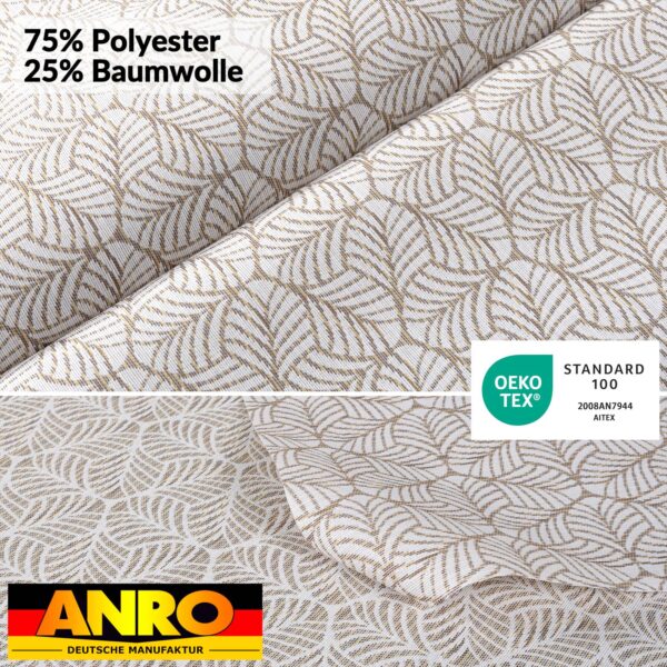 Tischdecke abwaschbar Stofftischdecke Lurex Baumwolle Polyester mit Teflonbeschichtung Lotuseffekt NATA Blätter