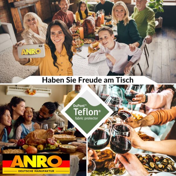 Tischdecke abwaschbar Stofftischdecke Lurex Baumwolle Polyester mit Teflonbeschichtung Lotuseffekt NATA Blätter
