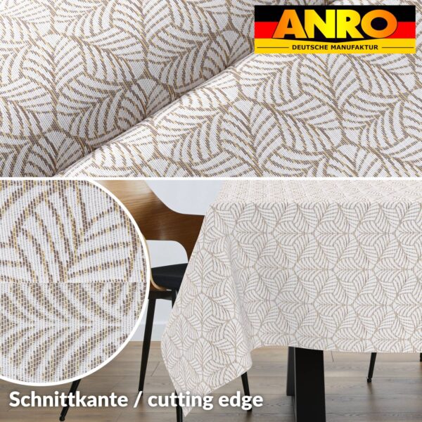 Tischdecke abwaschbar Stofftischdecke Lurex Baumwolle Polyester mit Teflonbeschichtung Lotuseffekt NATA Blätter