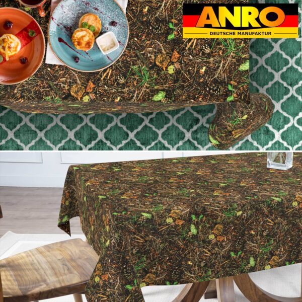 Tischdecke abwaschbar Stofftischdecke Gartentischdecke Textil Tischtuch Tafeldecke Meterware Waldboden