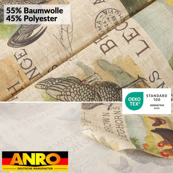 Tischdecke abwaschbar Stofftischdecke Gartentischdecke Textil Tischtuch Tafeldecke Meterware Bauernhof