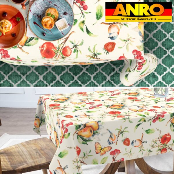 Tischdecke abwaschbar Stofftischdecke Gartentischdecke Textil Tischtuch Tafeldecke Meterware Istria