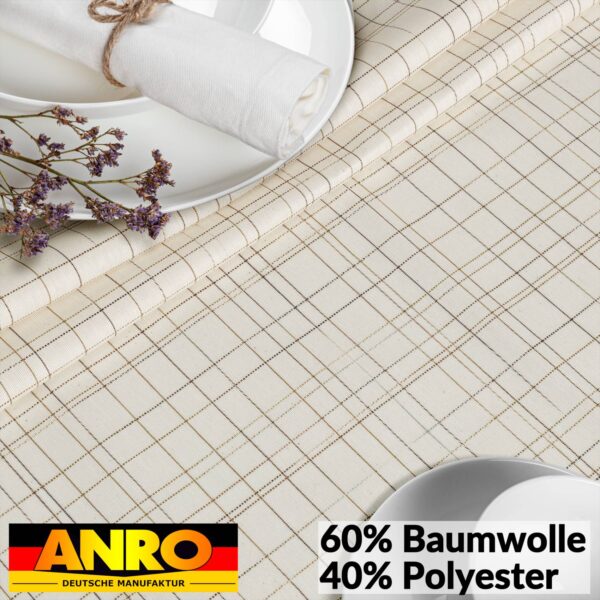 Tischdecke abwaschbar Stofftischdecke ROMA gestreift Baumwolle Polyester mit Teflonbeschichtung Lotuseffekt Tischdecke
