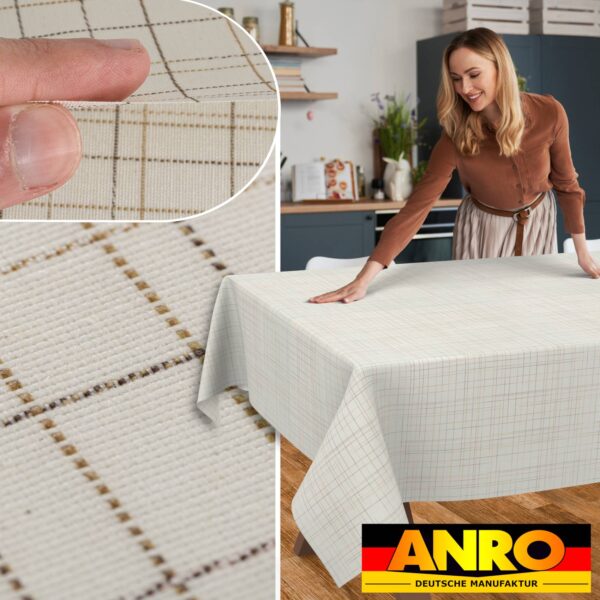 Tischdecke abwaschbar Stofftischdecke ROMA gestreift Baumwolle Polyester mit Teflonbeschichtung Lotuseffekt Tischdecke