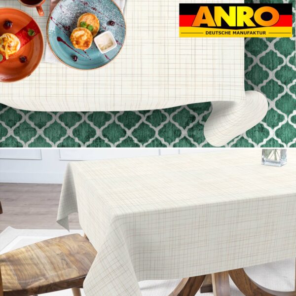Tischdecke abwaschbar Stofftischdecke ROMA gestreift Baumwolle Polyester mit Teflonbeschichtung Lotuseffekt Tischdecke