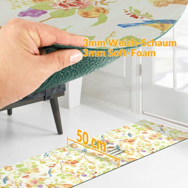 Küchenläufer waschbar Textil + PVC Küchenteppich rutschfest Sprinty Botanic Mehrfarbig 50cm Breit