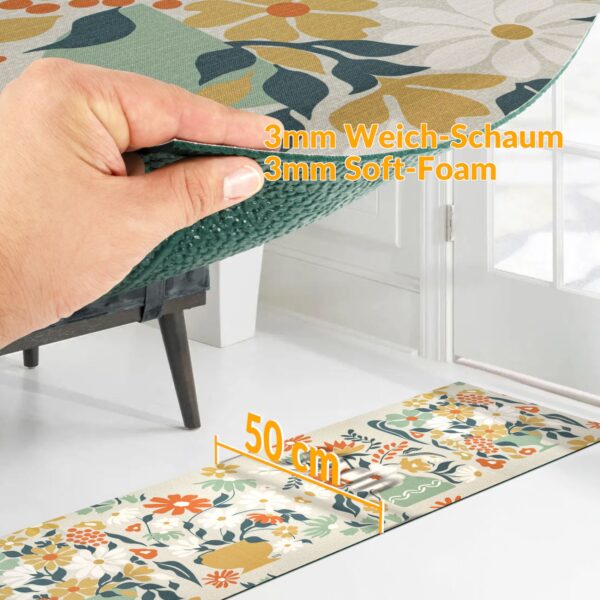 Küchenläufer waschbar Textil + PVC Küchenteppich rutschfest Sprinty Prato Mehrfarbig 50cm Breit