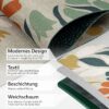 Küchenläufer waschbar Textil + PVC Küchenteppich rutschfest Sprinty Prato Mehrfarbig 50cm Breit