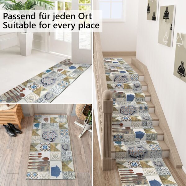 Küchenläufer waschbar Textil + PVC Küchenteppich rutschfest Sprinty Chicco Doro Mehrfarbig 50cm Breit