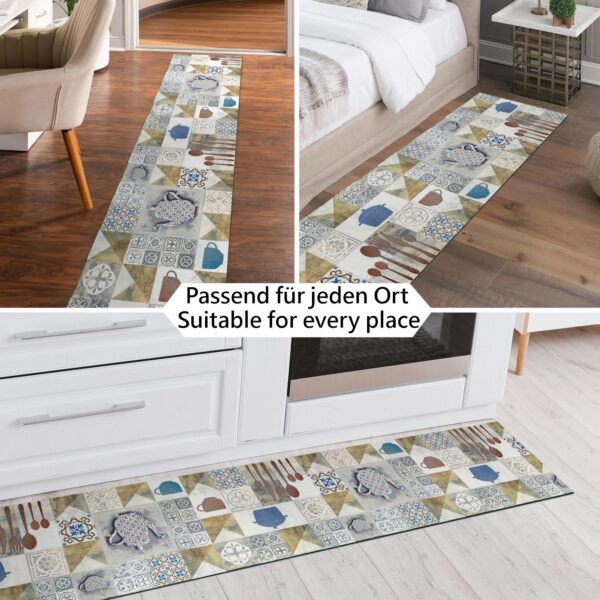Küchenläufer waschbar Textil + PVC Küchenteppich rutschfest Sprinty Chicco Doro Mehrfarbig 50cm Breit