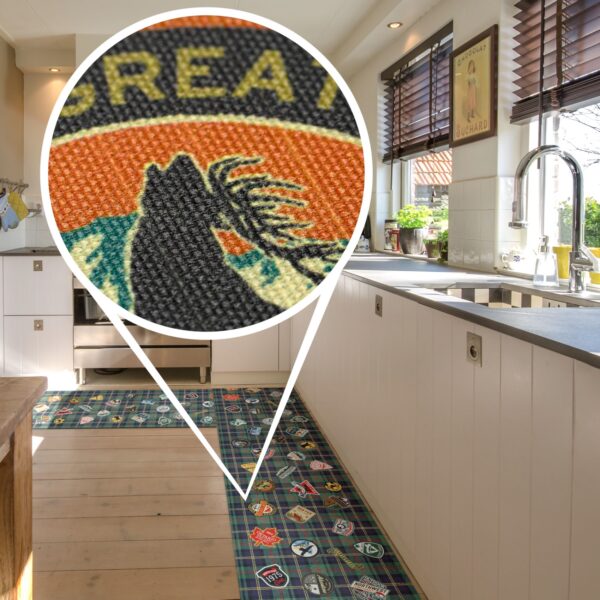 Küchenläufer waschbar Textil + PVC Küchenteppich rutschfest Sprinty Pesca Mehrfarbig 50cm Breit
