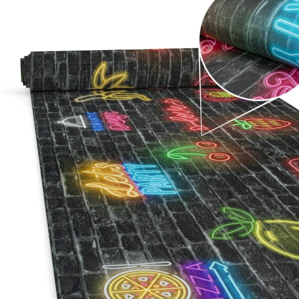 Küchenläufer waschbar Textil + PVC Küchenteppich rutschfest Sprinty Party Mehrfarbig 50cm Breit