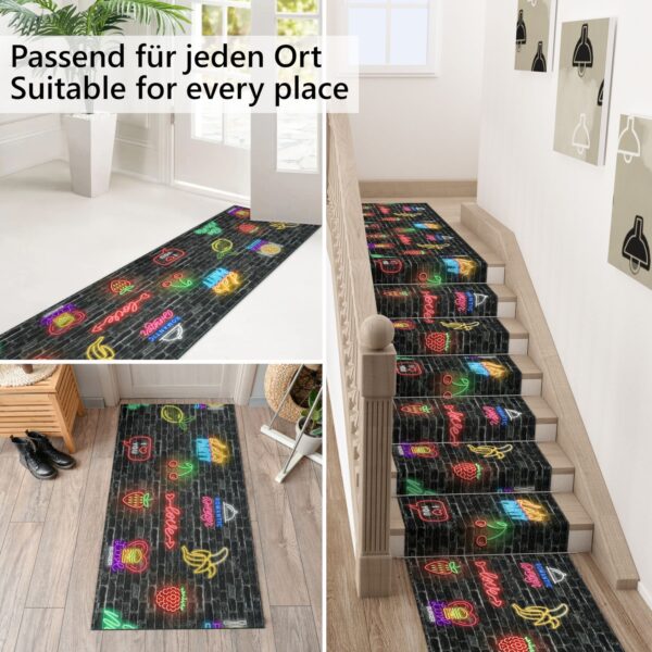 Küchenläufer waschbar Textil + PVC Küchenteppich rutschfest Sprinty Party Mehrfarbig 50cm Breit