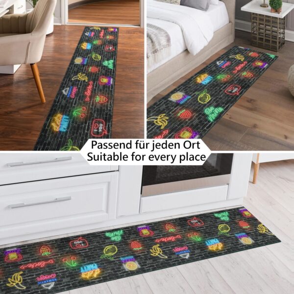 Küchenläufer waschbar Textil + PVC Küchenteppich rutschfest Sprinty Party Mehrfarbig 50cm Breit