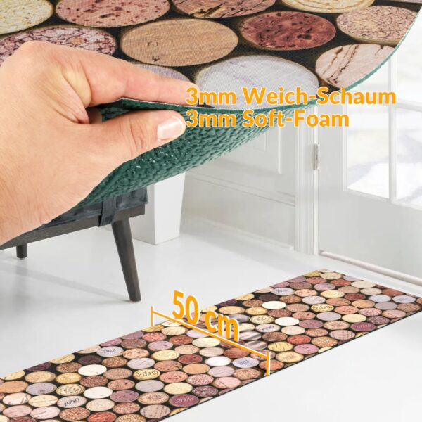 Küchenläufer waschbar Textil + PVC Küchenteppich rutschfest Sprinty Malaga Mehrfarbig 50cm Breit