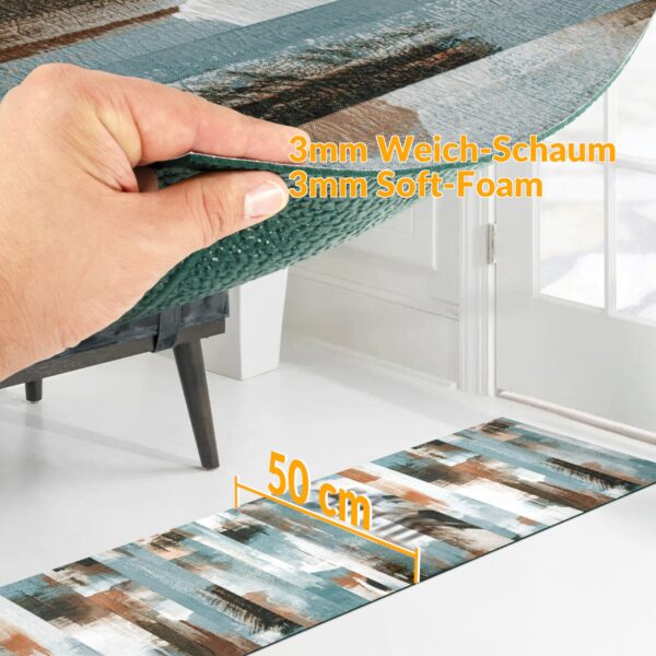 Küchenläufer waschbar Textil + PVC Küchenteppich rutschfest Sprinty Panarea Mehrfarbig 50cm Breit