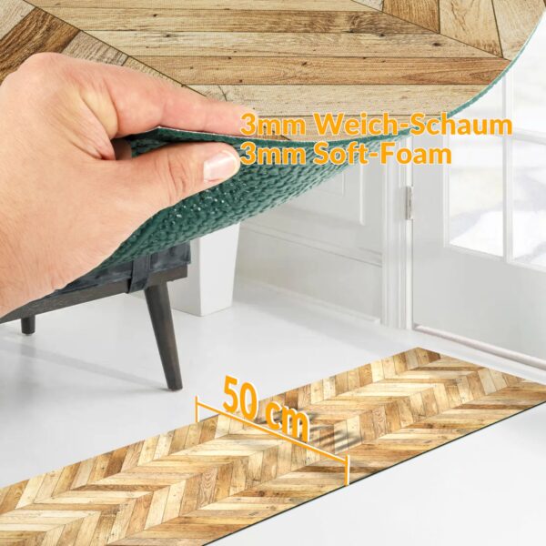 Küchenläufer waschbar Küchenteppich rutschfest Sprinty Parkett 52cm Breite