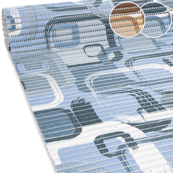 Weichschaummatte Meterware Badematte Badläufer Weichschaum anpassbar Moderno Blau / Beige