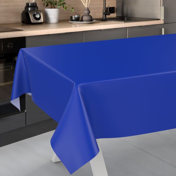 Wachstuch Tischdecke abwaschbar Meterware Wachstuchtischdecke Gartentischdecke 140cm Uni Blau