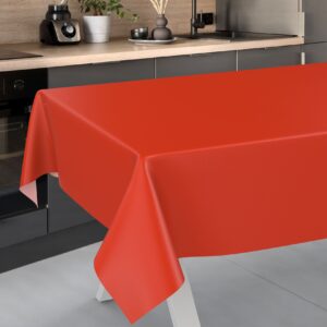 Wachstuch Tischdecke abwaschbar Meterware Wachstuchtischdecke Gartentischdecke 140cm Uni Rot