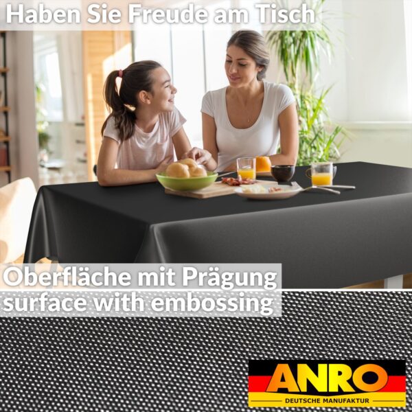 Wachstuch Tischdecke abwaschbar Meterware Wachstuchtischdecke Gartentischdecke 140cm Uni Schwarz