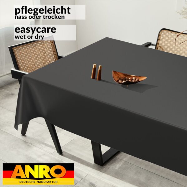 Wachstuch Tischdecke abwaschbar Meterware Wachstuchtischdecke Gartentischdecke 140cm Uni Schwarz